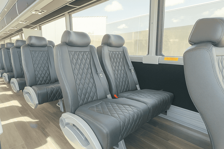 interior of Coach Bus New Haven charter bus