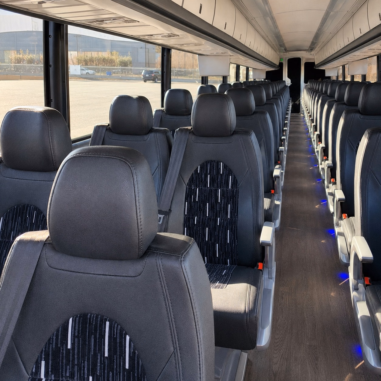 56 passenger charter bus interior
